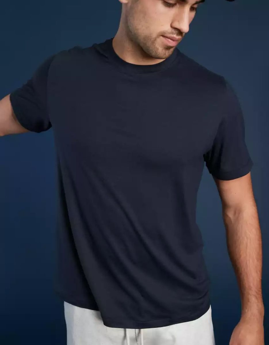 T Shirts American Eagle AE 24/7 Good Vibes Bleu Marine Homme | OJA-34754442